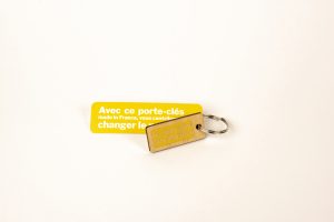 Porte clés rectangle en bois écologique
