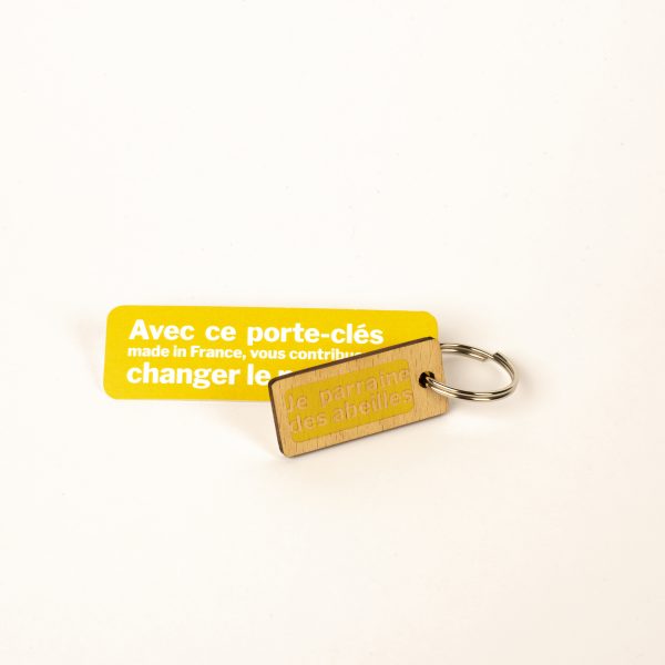 Porte clés rectangle en bois écologique