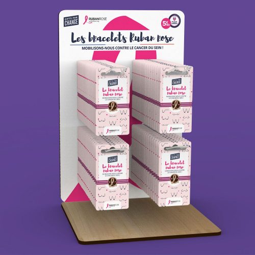 Octobre Rose bracelets solidaire retail Ruban Rose